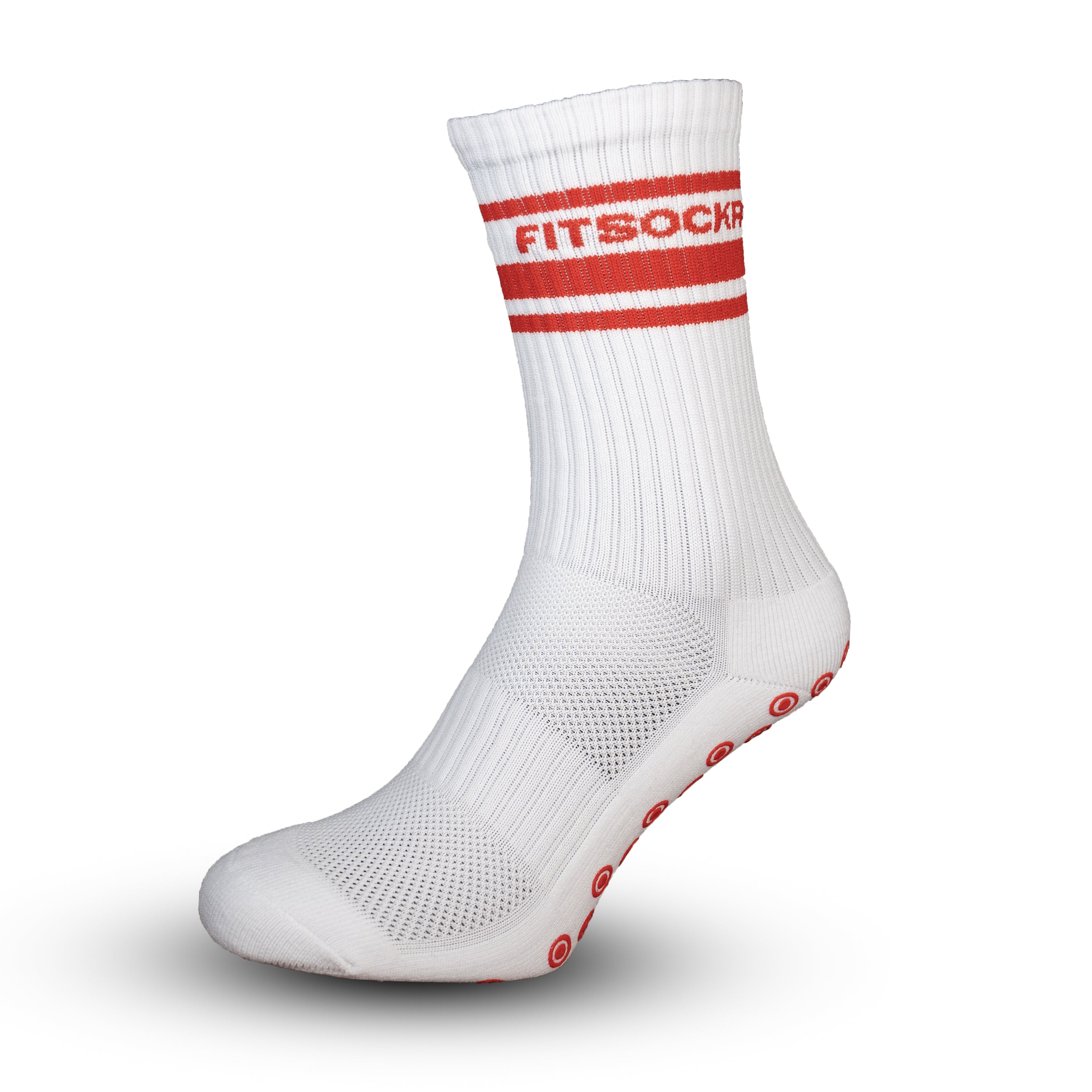 FitSockr Gripsokken V2 Line - Wit Rood