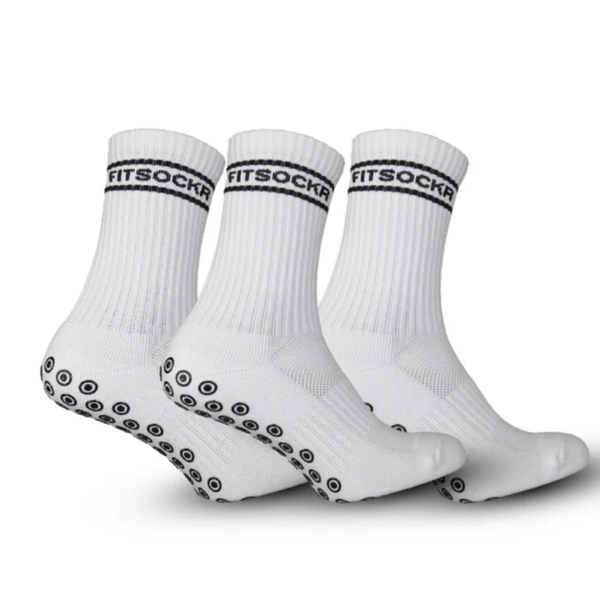 FitSockr Gripsokken V2 Stripe - Wit 3 paar