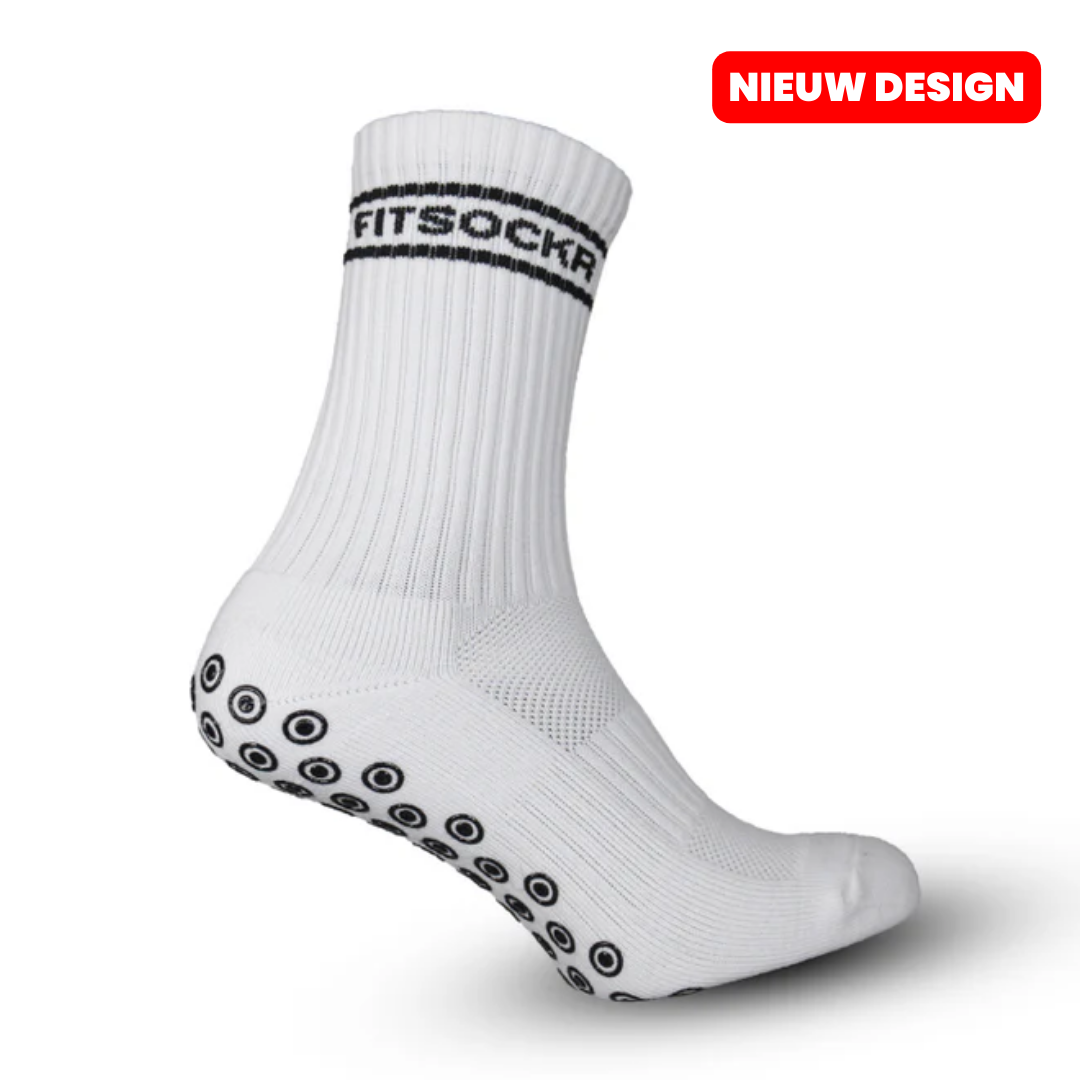FitSockr Gripsokken Stripe - Wit