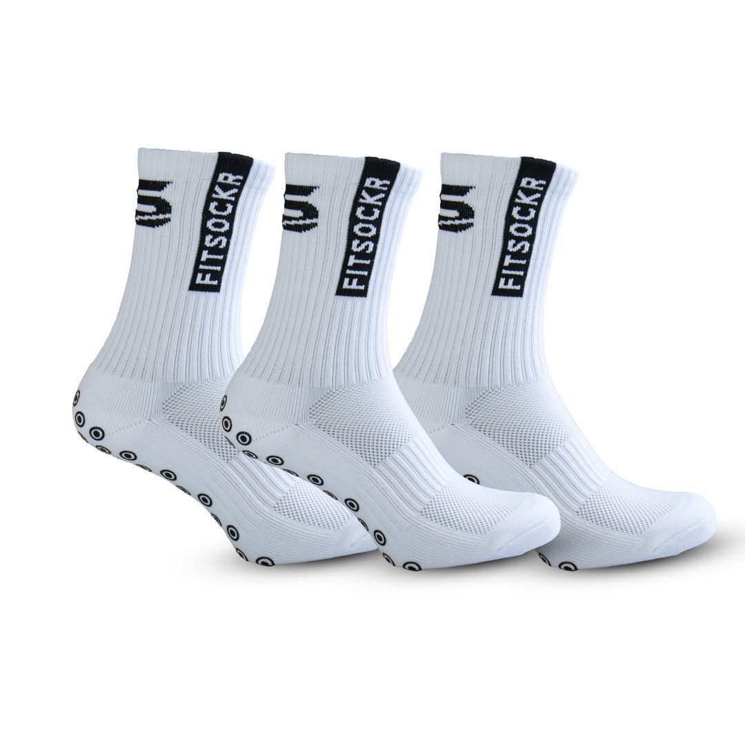 FitSockr Gripsokken - Wit - 3 paar