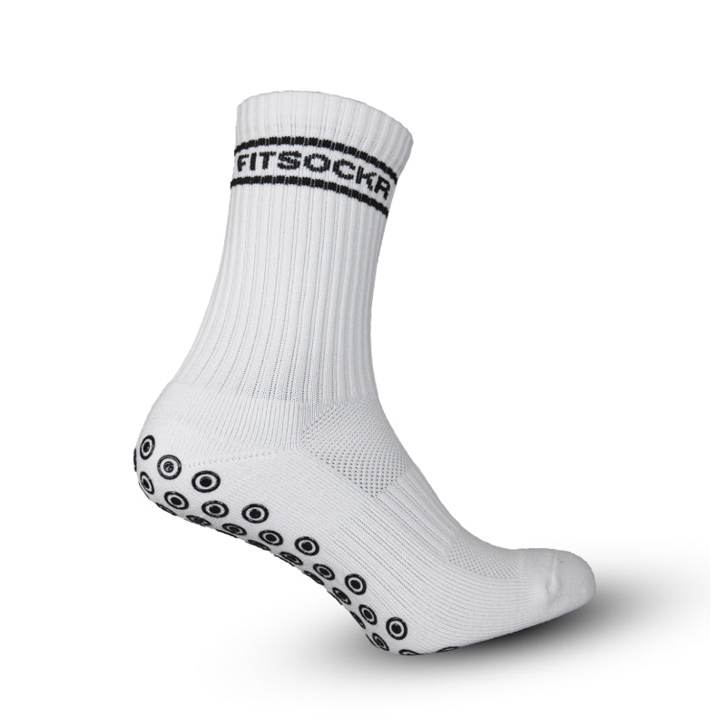 FitSockr Gripsokken Stripe - Wit 3 paar