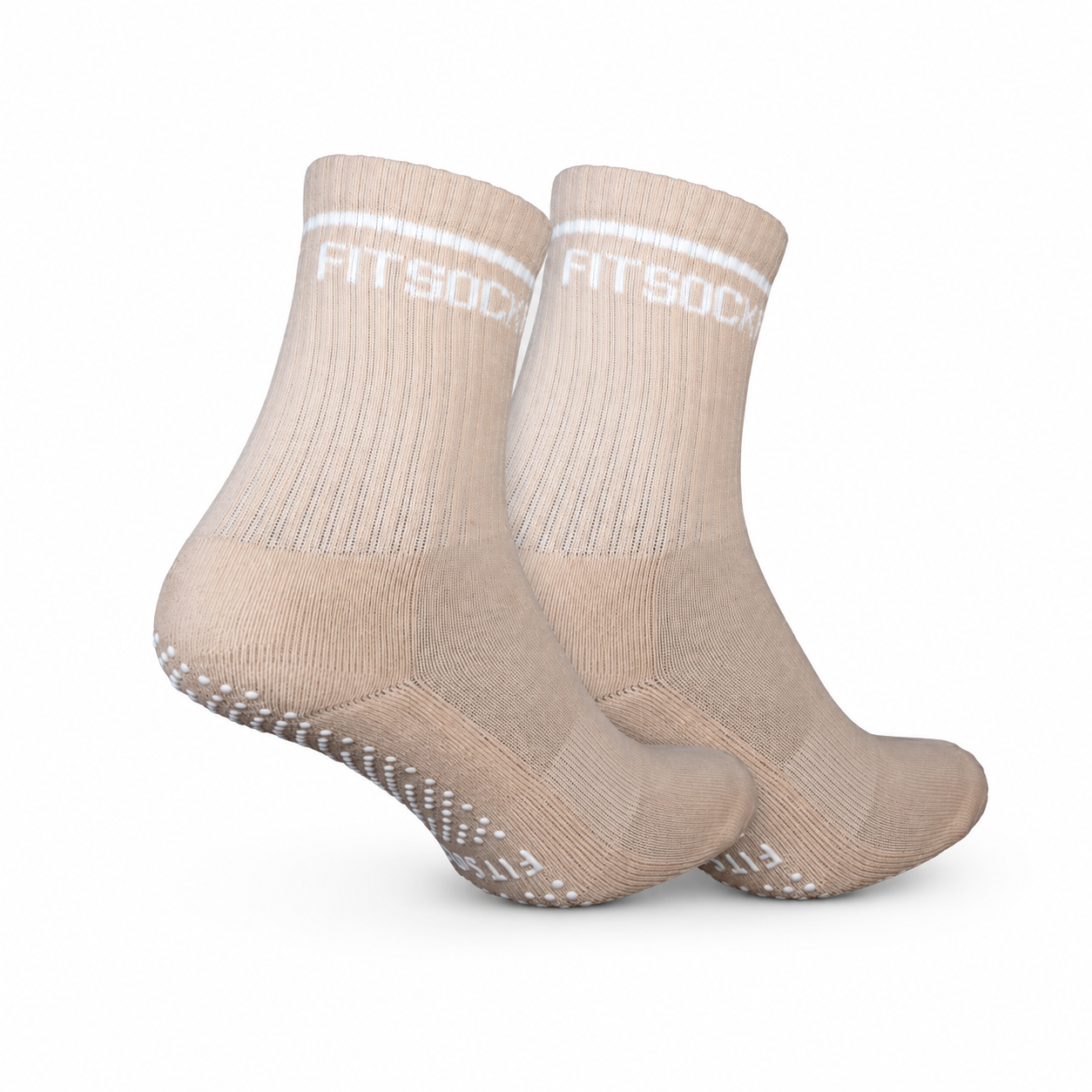 FitSockr Gripsokken Balance - Pilates - Beige - 2 Paar