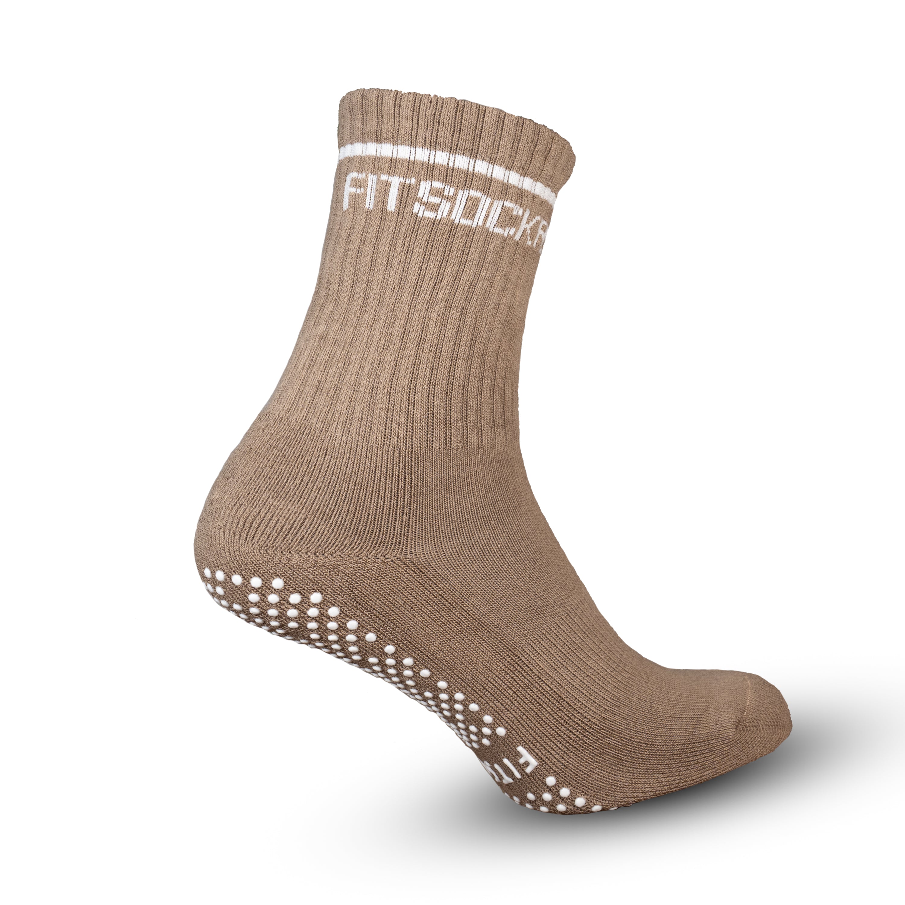 FitSockr Gripsokken Balance - Pilates - Bruin 3 paar