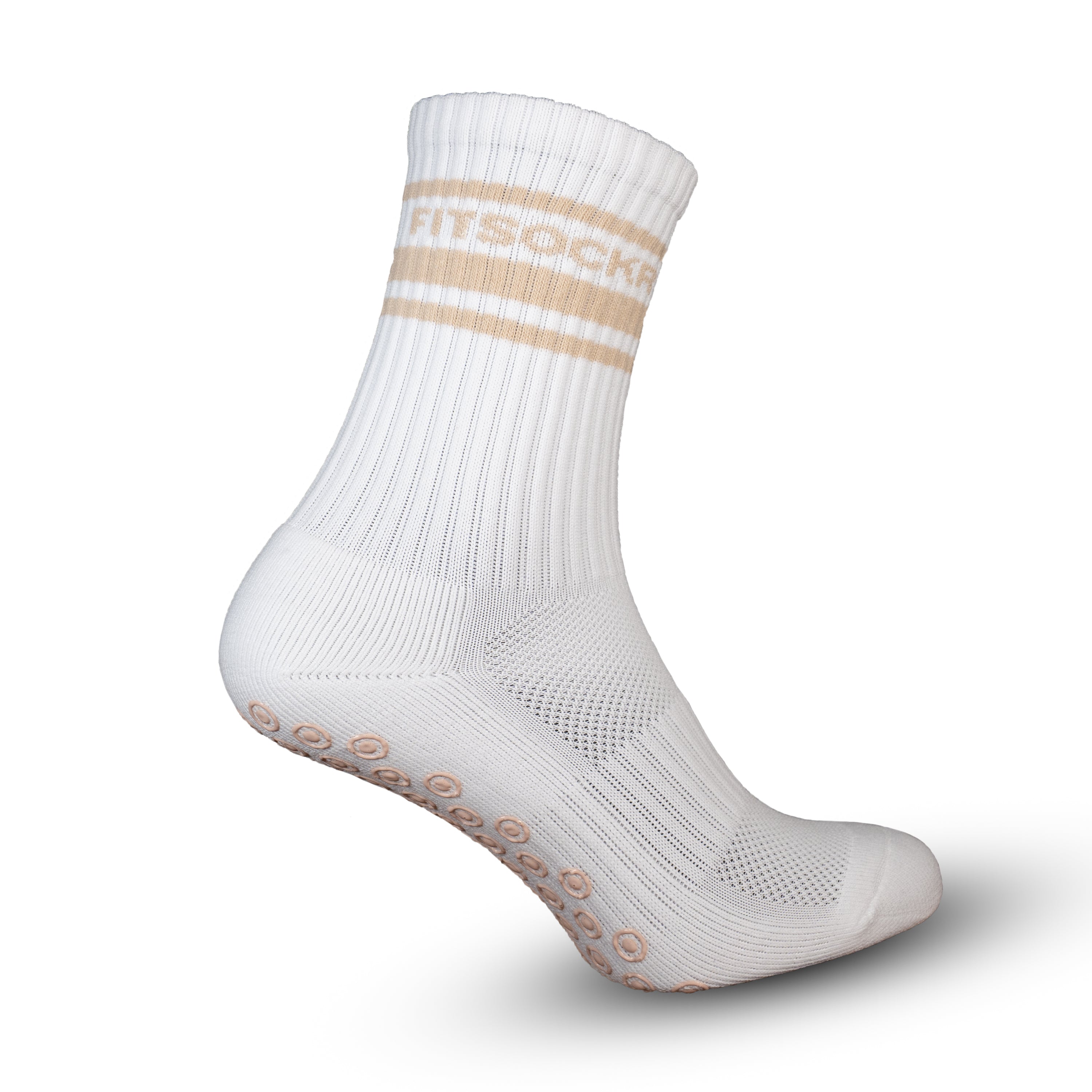 FitSockr Gripsokken Line - Wit Beige
