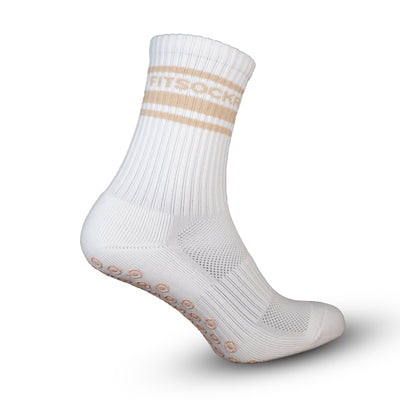 FitSockr Gripsokken V2 Line - Wit Beige
