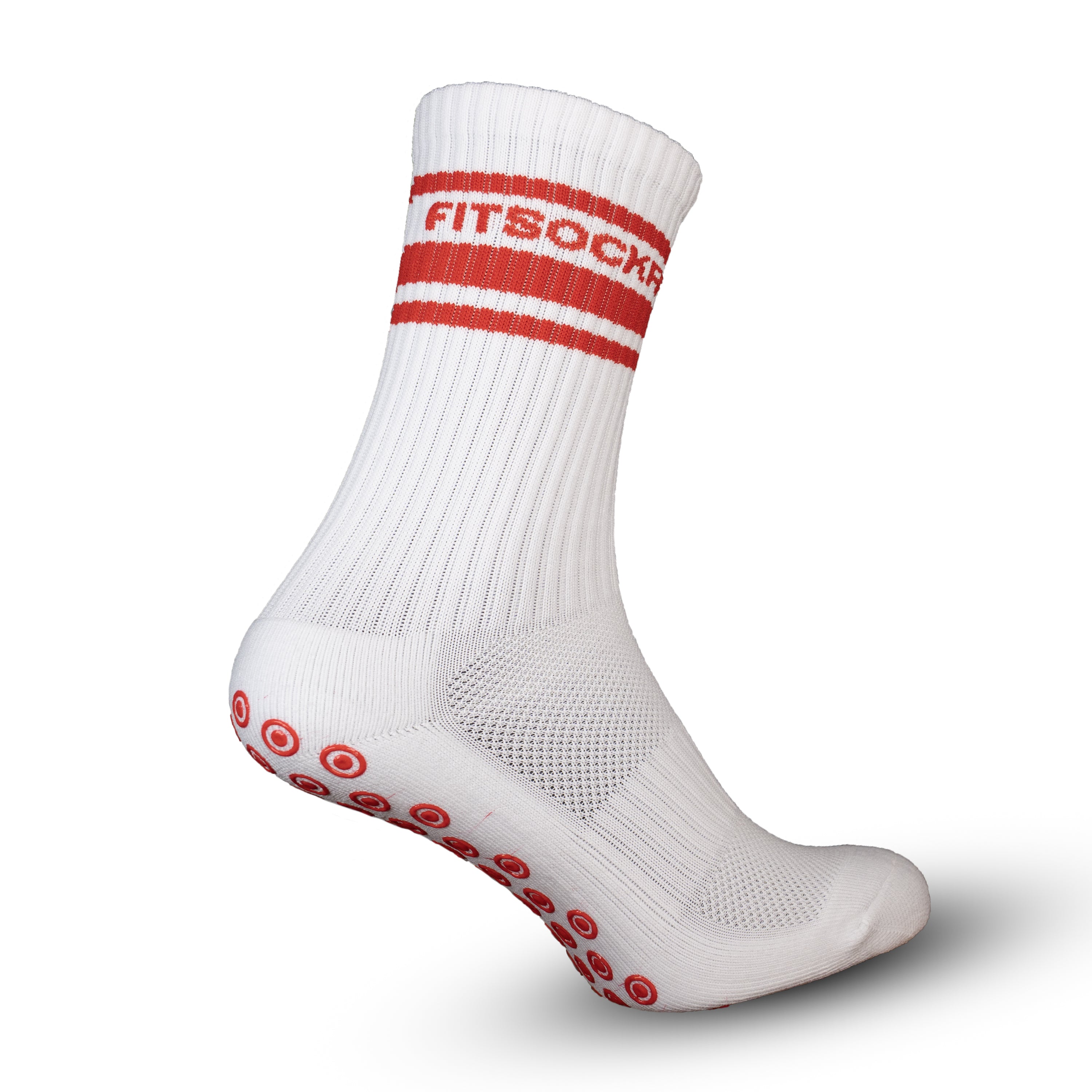 FitSockr Gripsokken Line - Wit Rood