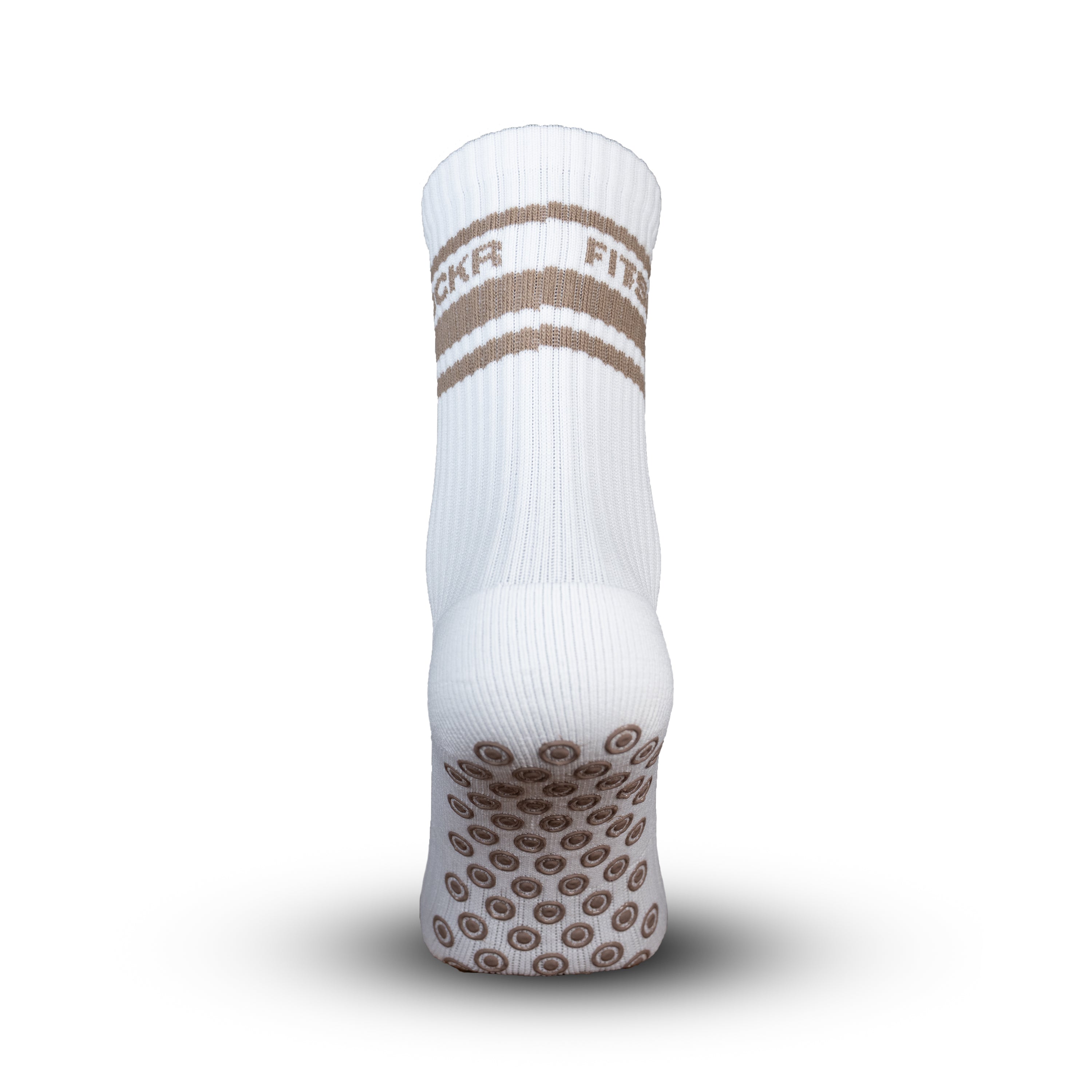 FitSockr Gripsokken Line - Wit Bruin