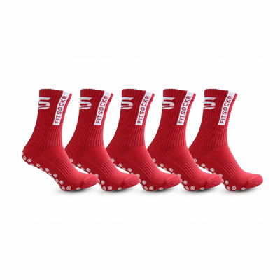 FitSockr Gripsokken One - Rood - 5 paar