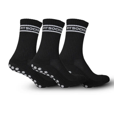 FitSockr Gripsokken V2 Stripe - Zwart 3 paar