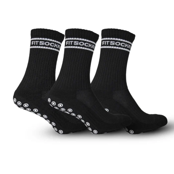 FitSockr Gripsokken V2 Stripe - Zwart 3 paar