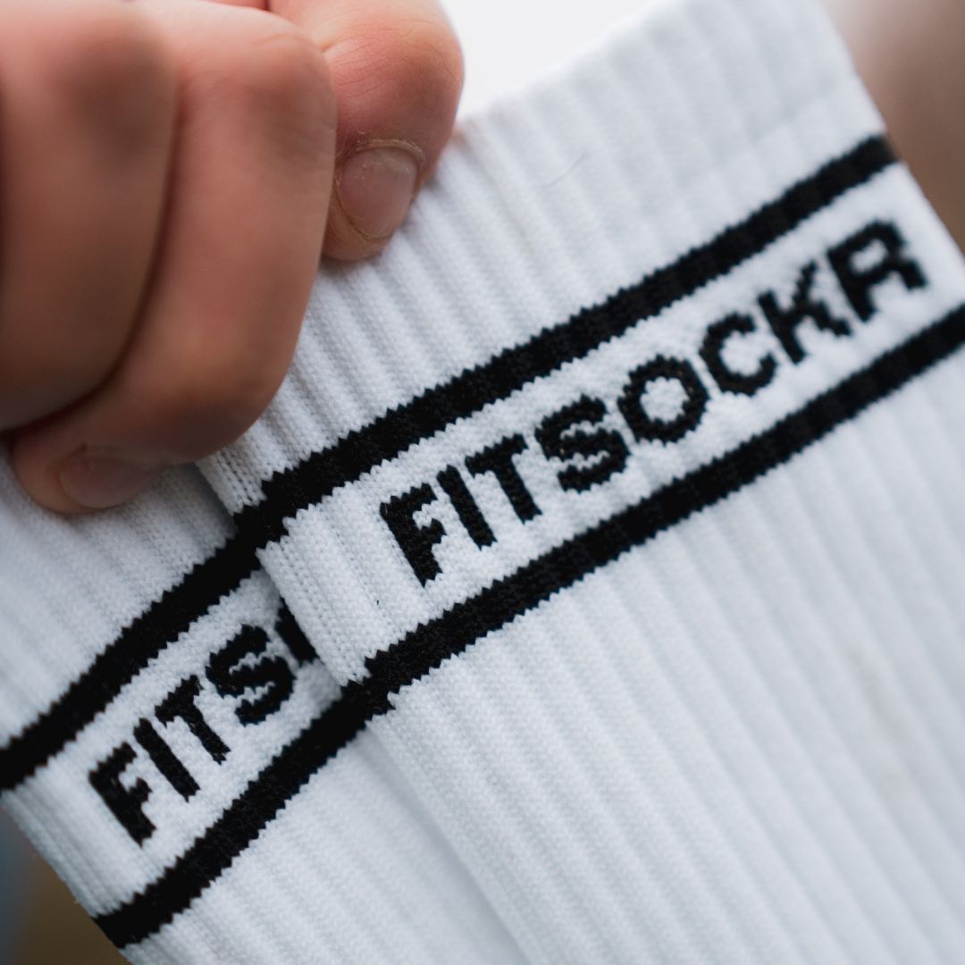FitSockr Gripsokken Stripe - Wit