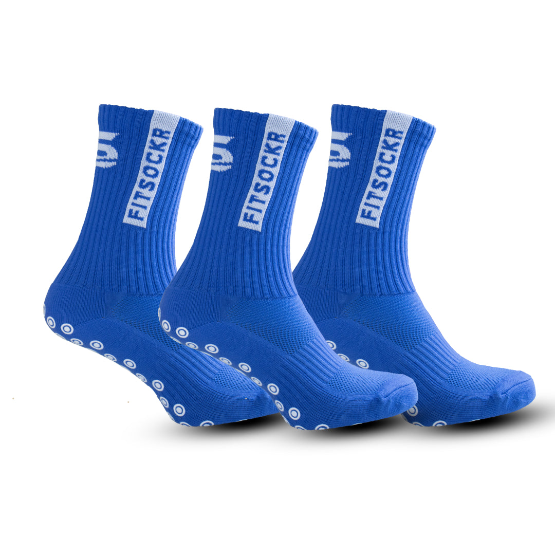 FitSockr Gripsokken - Blauw - 3 paar