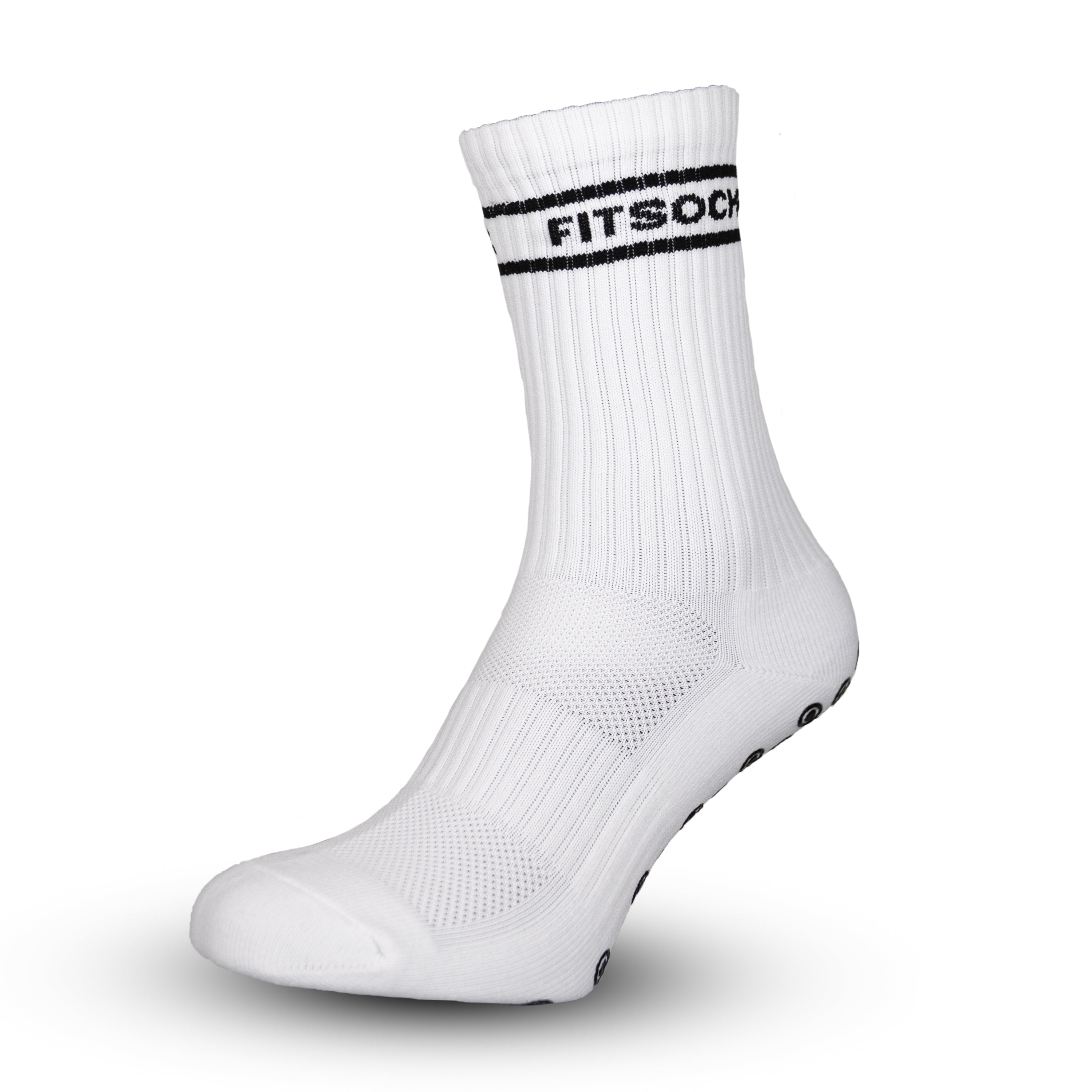 FitSockr Gripsokken Stripe - Wit 3 paar