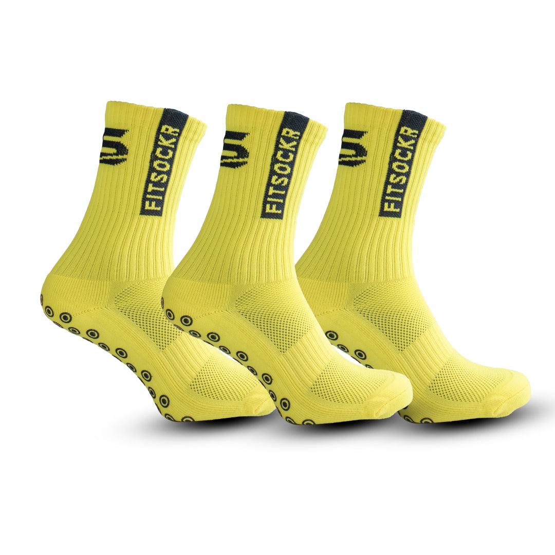 FitSockr Gripsokken - Geel - 3 paar