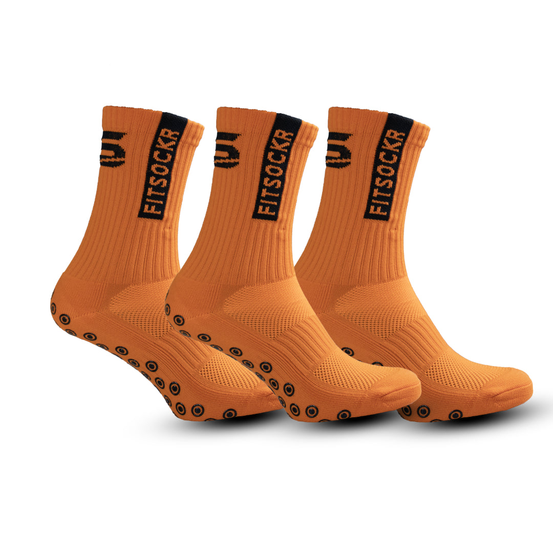 FitSockr Gripsokken - Oranje - 3 paar