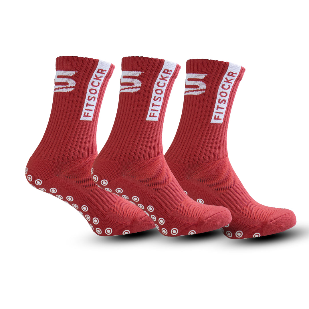 FitSockr Gripsokken - Rood - 3 paar