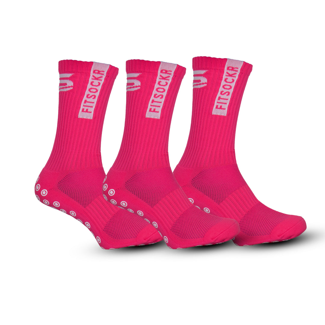 FitSockr Gripsokken - Roze - 3 paar