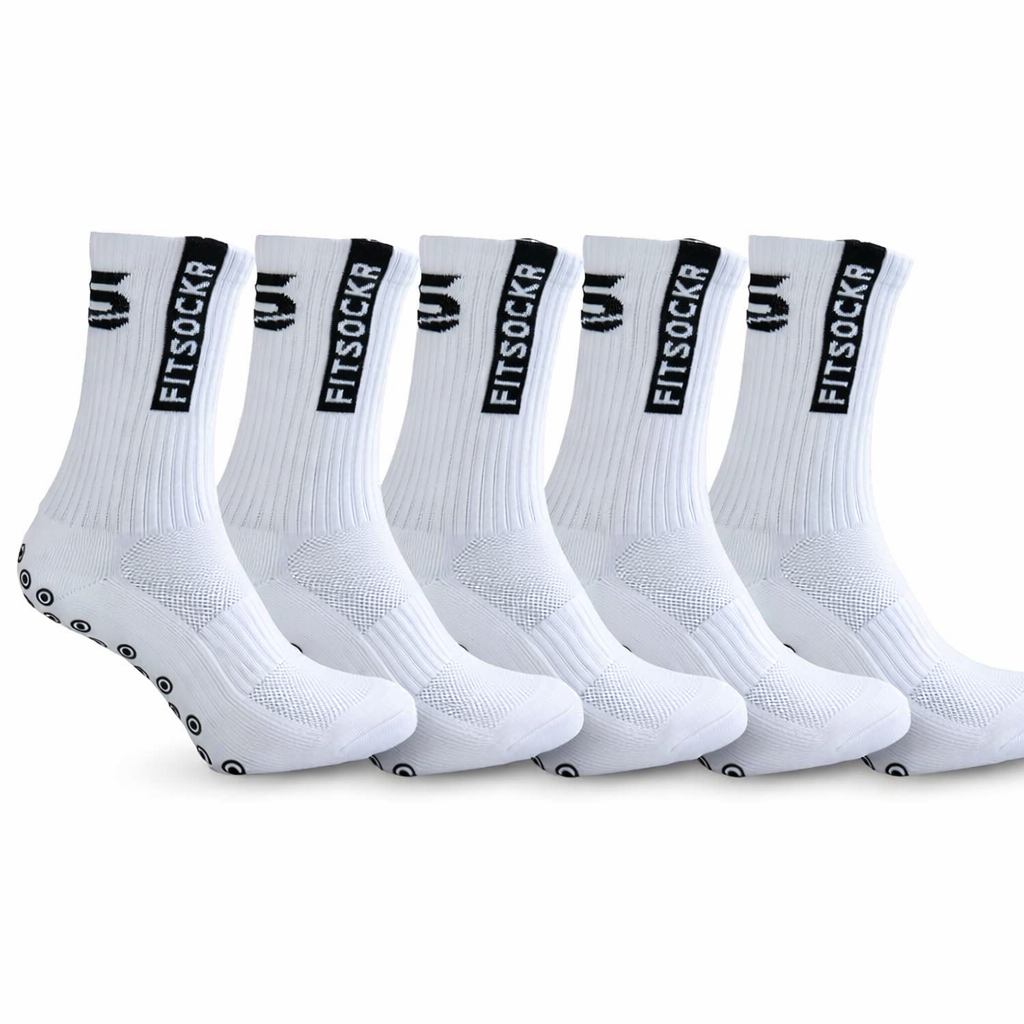 5 PACK GRIPSOKKEN ONE WIT MAAT S