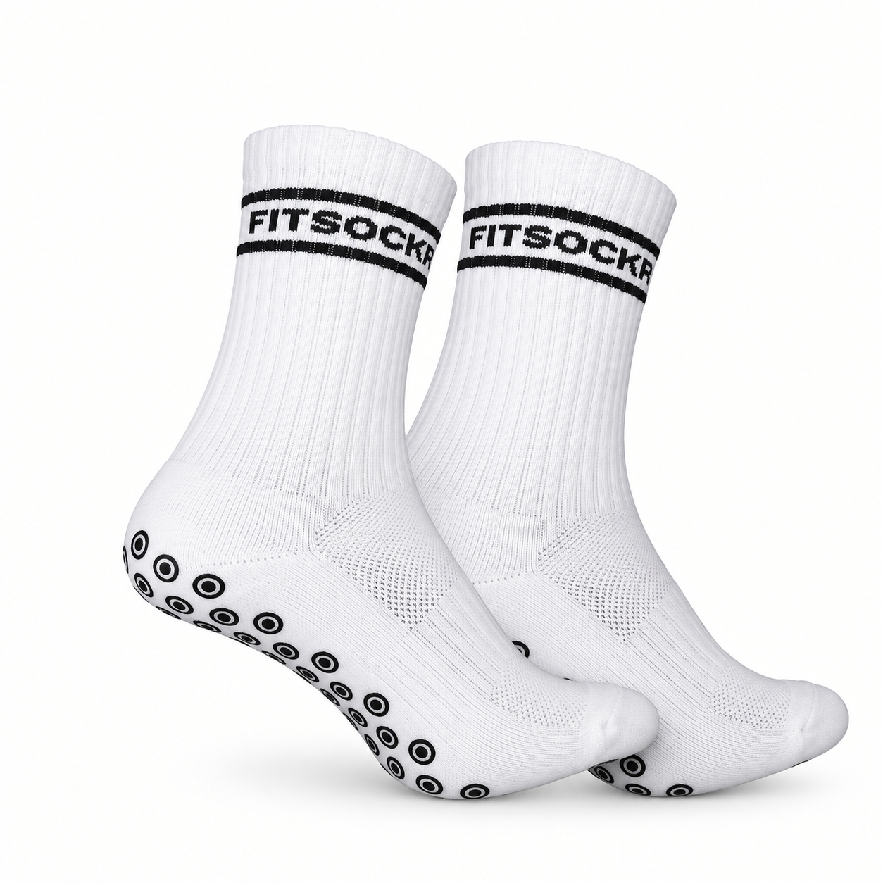 FitSockr Gripsokken V2 Stripe - Wit - 2 Paar