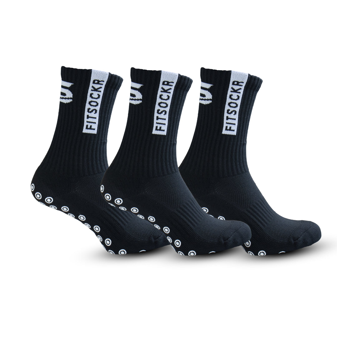 FitSockr Gripsokken - Zwart - 3 paar