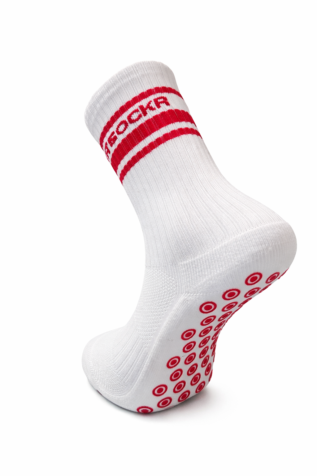FitSockr Gripsokken Line - Wit Rood