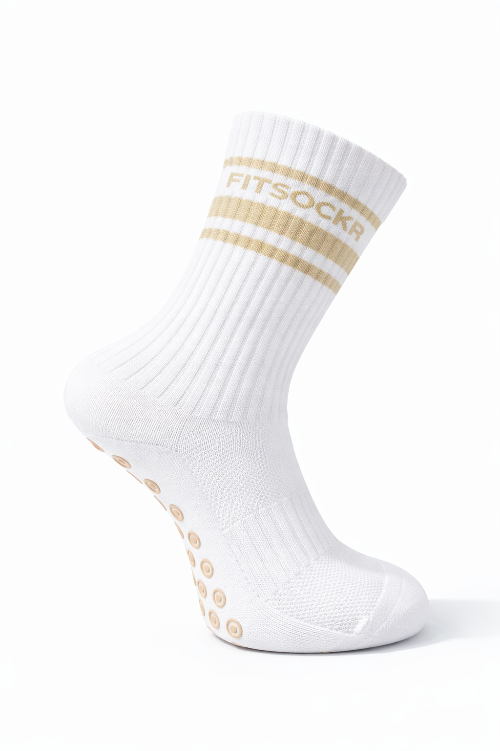FitSockr Gripsokken Line - Wit Beige
